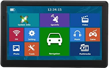 7 Inch HD Car GPS Navigation Sat Nav 256/8GB Navigators FM MP3/MP4 Players Easy Installation(Without Sunvisor)