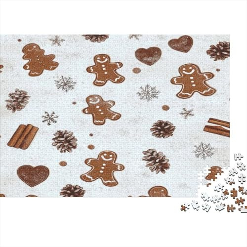 Gingerbread Men—holiday Pattern Design Jigsaw Puzzle Gingerbread Pattern for Men, Gifts for Women Educational Game, Decompression 52x38cm/1000pcs