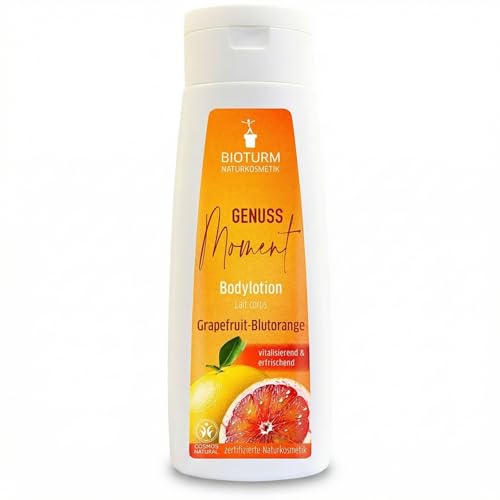 BIOTURM Grapefruit Bodylotion Genuss Moment – Belebende Körperpflege mit prickelndem Grapefruit & Blutorange-Duft – Sheabutter für geschmeidige Haut – 100% vegane Naturkosmetik