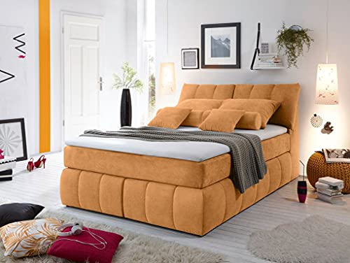 Froschkönig24 Toledo 140x200 cm Boxspringbett Bett Orange