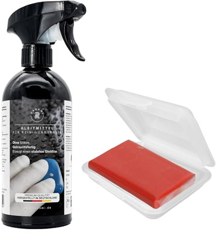 Reinigungsknete für Lack Lackreiniger für Auto Kfz, Wohnwagen und Wohnmobil (100g Reinigungsknete rot +500ml Gleitmittel)