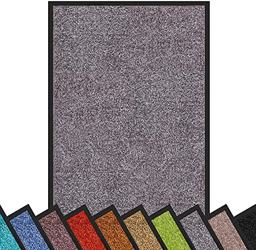 etm Hochwertige Fußmatte | schadstoffgeprüft | bewährte Eingangsmatte in Gewerbe & Haushalt | Schmutzfangmatte mit Top-Reinigungswirkung | Sauberlaufmatte waschbar & rutschfest (200x600 cm, Grau)