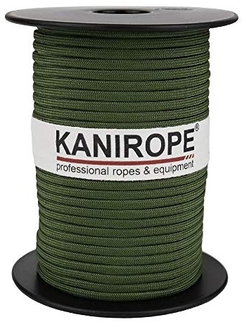 Kanirope Paracord XPRO - Cuerda trenzada (3,8 mm de diámetro, 50 m), color verde abeto