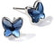 925 Pendientes de Cristal Azul Marino de Plata de Ley, pequeños Pendientes de puño de Mariposa, Pendientes de aro Huggie de aro para Mujeres niñas