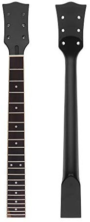 Alnicov, Manico di ricambio per chitarra elettrica a 22 tasti, per chitarra elettrica Gibson LP, tastiera in palissandro con pallini bianchi, colore nero laccato
