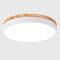 Modern LED Deckenlampe Dimmbar mit Fernbedienung,24W Weiss Metall und Holz Rund Decken-Beleuchtung Badlampe Schlafzimmerlampe Deckenleuchte Schlafzimmer Galerie Toilette Flur Balkon,φ40CM