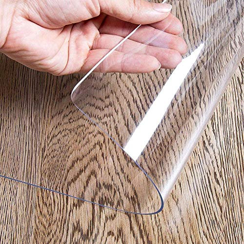 Transparente Schreibtischunterlage aus PVC, rutschfest, für Kinder, zum Schreiben, Zeichnen, Tischschutz, wasserdicht, große Schreibtischunterlage, runde Kanten, 1,5 mm dick, transparent, 40 x 80 cm
