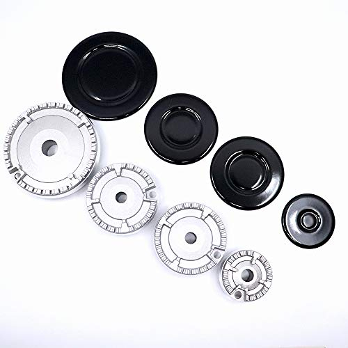 Marel Shop® - Serie Completa Kit Bruciatori Spartifiamma Cappellotti 4 Fuochi per Piano Cottura compatibile con Indesit Ariston Nardi per modelli : GD74CH - GDB640SK - HGV640SBKIX - PC631X