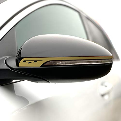 P057 Seitenstreifen Spiegel | Auto | Spiegelaufkleber | Aufkleber | Streifen | Oracal 751C (Gold, Variante 3 (Logo))