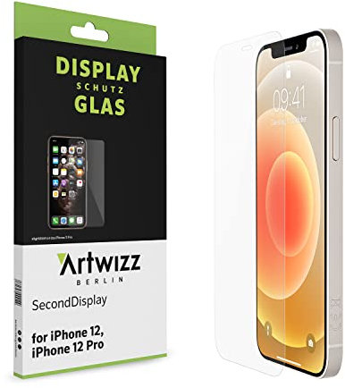 Artwizz SecondDisplay Schutzglas geeignet für iPhone 12 / iPhone 12 PRO - Displayschutz aus Sicherheitsglas mit 9H Härte