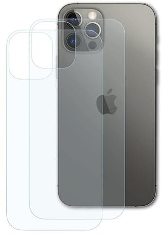 Bruni Schutzfolie kompatibel mit Apple iPhone 12 Pro Backcover Folie, glasklare Displayschutzfolie (2X)