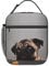 Yilad Hungry Pug Dog Lunch Box Insulated Thermal Reusable Lunch Bag Cooler Totes For Men Work Office Picnic Hiking, Black1