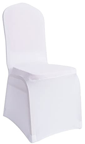 20 Stück Weiße Spandex-Stuhlhussen Esszimmer Stretch Stuhlhussen Schutz für Wohnzimmer Bankett Hochzeit Party Esszimmer Dekoration (Weiß)