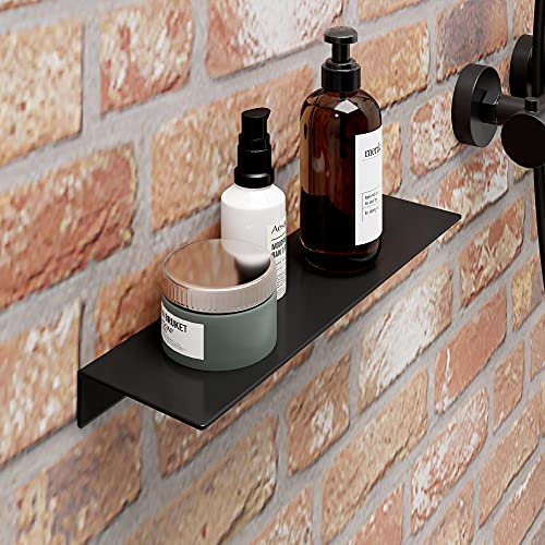 Schulte étagère douche autocollante, sans percer, 33 x 9.5 x 3.5 cm, noir mat, rangement des affaires de la douche
