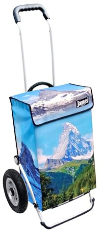 James® Einkaufswagen Design Matterhorn, moderner Einkaufstrolley, bunter Lifestyle Trolly, Rollkoffer für Shopping, bis 50kg Tragkraft, Grosse Räder, Made in Österreich!