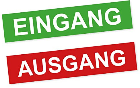 Premium Aufkleber Eingang Ausgang Hinweis Schild Sticker Wetterfest und UV-Beständig