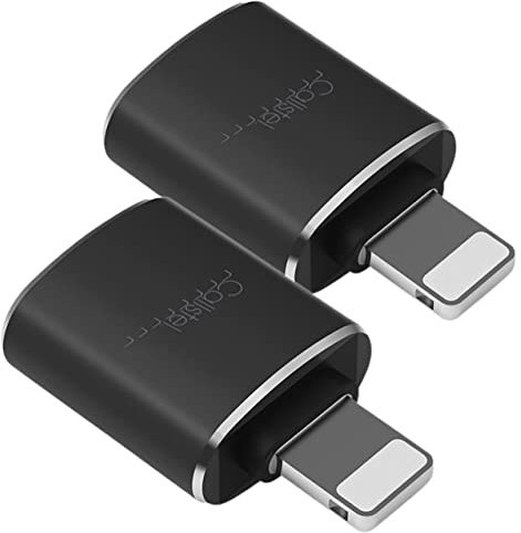 Callstel USB OTG Adapter iPhone: 2er-Set kompakte USB-3.0-OTG-Adapter für Lightning-Anschluss (Lightning USB Adapter Apple, USB-Adapter Apple iPhone, Kopfhörer Kabel)