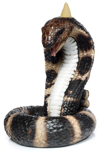 Puckator Coiled Cobra Snake Backflow Incense Burner - Home Zen Meditation Decor Accessories - Incense Waterfall Cone Burner - Spiritual Feng Shui Gothic Goth Relaxation Gifts Gift - Desk Ornaments