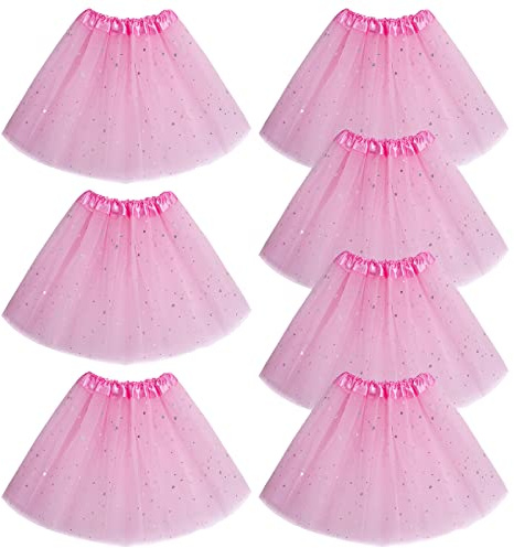 baotongle 7 Pieces Tutu Star Mini Skirt Tulle Skirt Ballet Skirt Princess Tulle Skirt for Carnival Birthday Halloween Party Girls