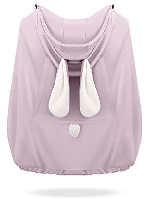 SONARIN Sunproof Babytrage Bezug,Universal Atmungsaktive Tragecover mit Kapuze Winddicht Tragetuchhüllen Fußsack Regenschutz Umhänge Bezug für Babytragen & Tragetücher(Rosa)