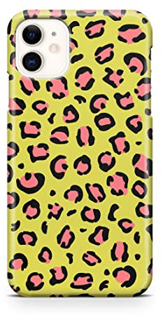 iCaseDesigner Animal Print Phone Case Compatible with iPhone 11. 5. Mustard & Pink Leopard