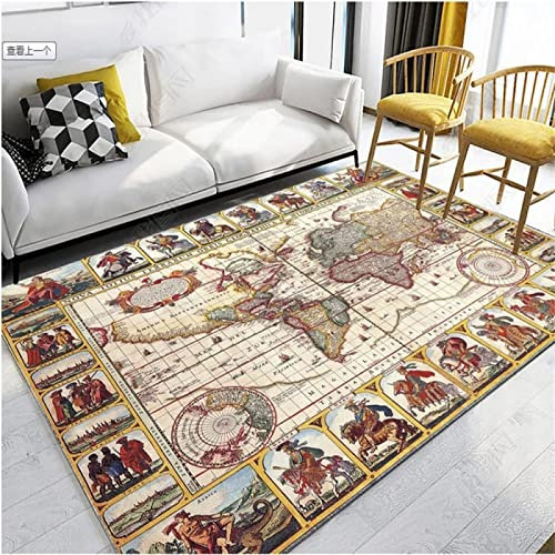 Kunsen deko Flur Wohnzimmer Kamin Waschbarer Teppich Mit Klassischem Muster, Wohnzimmer-Ornament, Anti-Milbe Teppich für Wohnzimmer 200X250CM