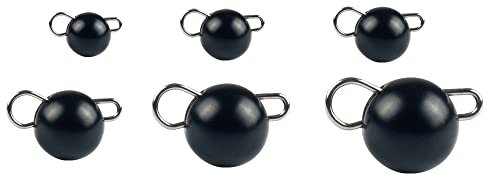 MUUNN Cheburashka-Gewichte aus Wolfram, 1 ~ 30 g, Wolfram, Kanonenkugel, Jigkopf, Angelgewichte, Tungsten Cheb Rig Gewichte, Schwarz (1,5 g), 10 Stück