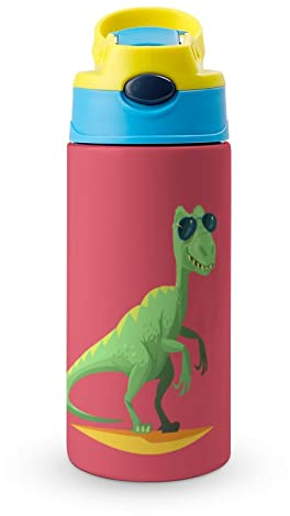 Bouteille En Acier Inoxydable Dinosaure Gourde Isotherme Pour L'école Voyage Sport 500Ml