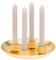 bremermann Kerzentablett mit 4 magnetischen Kerzenhaltern für Stabkerzen, Kerzenständer Metall/Holz (Gold)