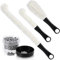 3 Pieces Decanter Cleaning Brush Flexible Bottle Scourer and 400 Pieces Reusable Decanter Cleaning Beads Household Cleaning Tools for Wine Decanters Goblets Glasses Cups (Black Handle)
