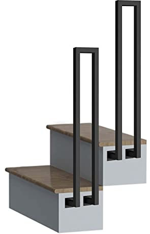 Main courante moderne pour escaliers intérieurs et extérieurs, garde-corps en fer forgé en forme de U à montage latéral, kit de garde-corps d'escalier d'assistance - conception de tube carré ( Size :