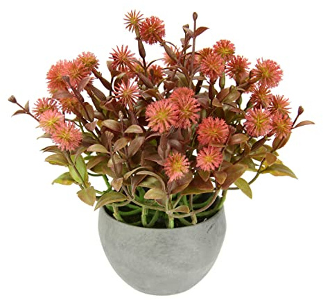 Kunstpflanze Margerite im Topf Künstliche Blumen Mittelstück Gras Blütenbusch Heidenkrant Busch Tischdeko Mittelstück Zimmerpflanze Pflanze Kunstblumen Unechte Deko Pflanze Buchs Blumenschmuck