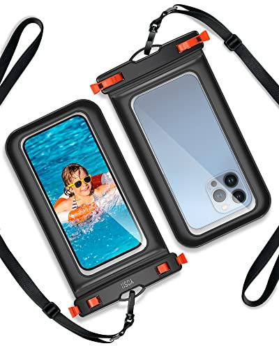 YOSH wasserdichte Handyhülle [2 Stück], Unterwasser Handyhülle für Schwimmen, Handy Wasserschutzhülle mit Schlüsselband für iPhone 15 14 13 12 11 Pro Samsung S24 S23 S22 bis zu 6,8 Zoll