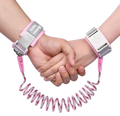 AOMIG Baby Anti-verloren Gürtel, 360 ° Drehbar Anti-Verlorene Handgelenk Gürtel Leine für Kinder, mit Induktionsschloss Elastisches Drahtseil Anti verloren Handgelenk Gürtel(Rosa)