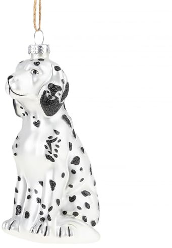 Amanman Weihnachtsschmuck aus Glas – Dalmatiner Hundedekoration für Baum – Geblasenes Glas