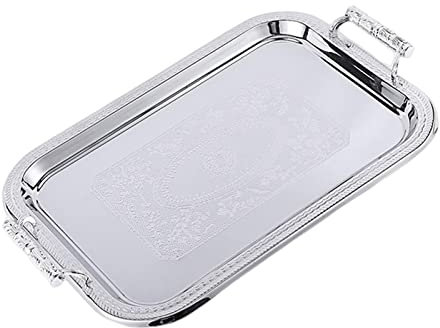 Nordic Vanity Platter Frühstückstablett für Essen Aufbewahrung Tisch Wohnzimmer Silber S, S Stil A