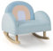 GOPLUS Kindersessel, Kindersofa Schaukelsessel aus Veloursstoff mit Rückenlehne & Massivholzbeinen, gepolsterter Kinderstuhl für Kinderzimmer Spielzimmer, für Kinder 3-5 Jahre (Hellblau)