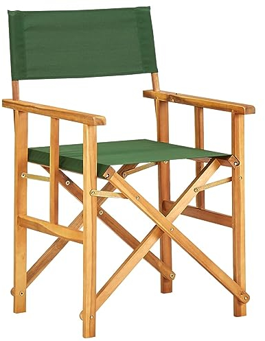 LAPOOH Regiestuhl Akazie Massivholz Grün, Balkon Stuhl, Outdoor Patio Dining Chairs, Gartenmöbel, Stühle Für Die Terrasse