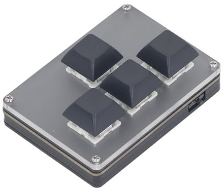 Fockety Tastierino gioco macro meccanico a 4 tasti, tastierino OSU con tastiera macro programmabile, tastiera meccanica personalizzabile con una sola mano con retroilluminazione RGB