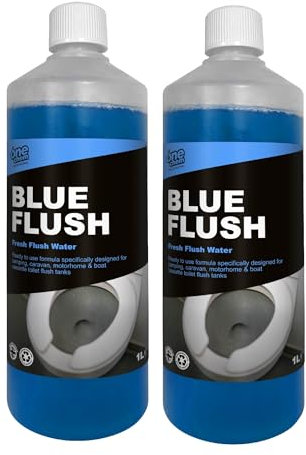 One Chem Professional Toilet Cleaner Blue Flush for Caravans & Motorhomes, 2 x 1 Litre, Formaldehyde Free, Blue Fluid