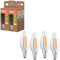 Osram LED-Lampe in klassischer Miniballform, mit dekorativem LED-Filament, Energieeffizienzklasse A, E14, 1.2 W, 255 lm, 2700 K, warmweiß. Ohne Aufwärmen, 4-Pack