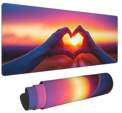 Grand Tapis de Souris de Jeu 1200x600x3mm Multifonction Mouse Pad, avec Bords Cousus, Base en Caoutchouc Naturel antidérapant Durable Tapis de Clavier Mains de Couple Tapis de Bureau pour Gamer E-563