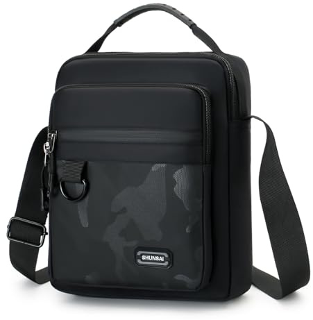 Vpoofree Umhängetasche Herren,Schultertasche Herren,Herren Tasche Umhängen,Herrentasche zum Umhängen,Shoulder Bag Men Wasserdichte Crossbag Brusttasche Handytasche für Tägliches Leben Reise