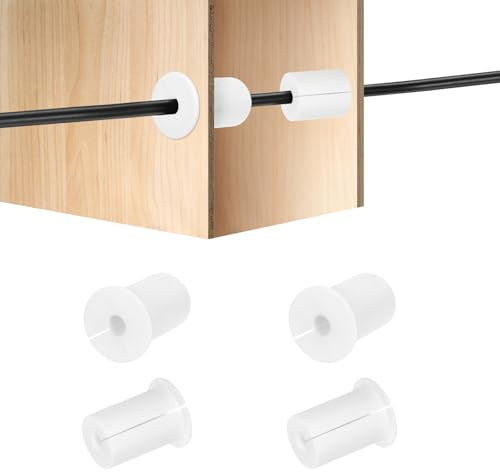 HiPicco Wanddurchführungs-Set für Kabel, 2,5 cm, Silikon, Kabeldurchführung, Kabelführungsset, Zubehör, Wandkabeldurchführung für Ethernet, mit 8 mm Loch, Weiß, 4 Stück