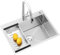 Fregadero Cocina 80x50cm Fregadero Cocina en Acero Inoxidable,Fregadero Bajo Encimera o Sobre Encimera de un seno Fregaderos de restaurante con Grifo extraíble de agua fría y caliente