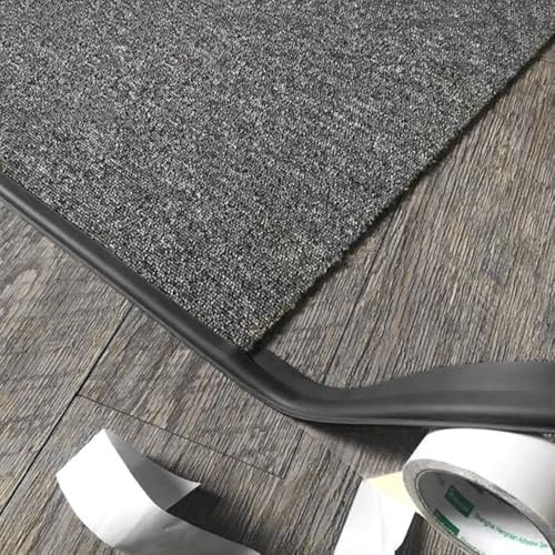 BGBZHMMEE Selbstklebend PVC Übergangsleiste Höhenausgleich 8mm Übergangsprofil, Zuschneidbar Teppichkantenleiste, Von Fliesen Zu Teppichboden(Black,2m(6.6ft))