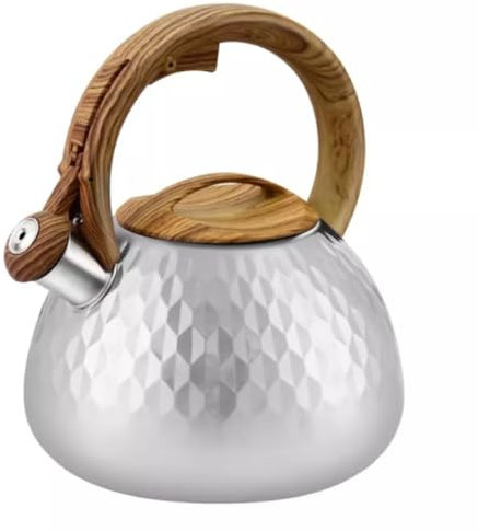 MIKONI Edelstahl Flötenkessel mit Pfiff Teekessel Wasserkessel 3L Wasserkocher für Induktionsherd, Gasherd und Elektroherd Pfeifkessel 7866