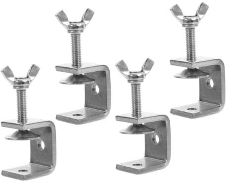 POPETPOP 4pcs Stainless Steel C Clamps Small Woodworking Mini U Clamps for Mounting for Woodwork