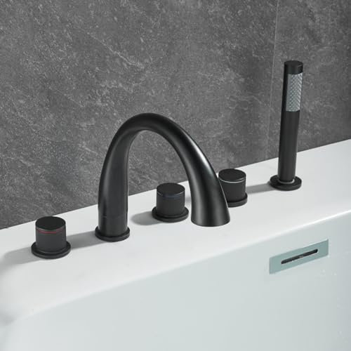 Miscelatore doccia toccata mazzo monte a 5 fori bagliori da bagno miscelatore rubinetti bagni mixer a doppia leva a 360 gradi toccata a rotazione, cromo