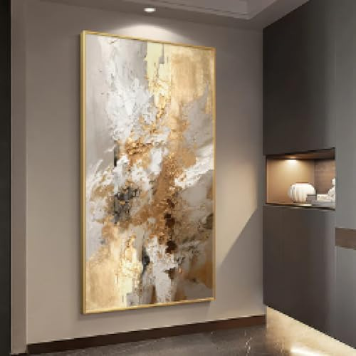 KEMEIQI Luxuriöses abstraktes Leinwandbild, elegante Heimdekoration für Schlafzimmer, Wohnzimmer, Essbereich, vertikal hängende Raumdekoration, 40 x 80 cm, rahmenlos